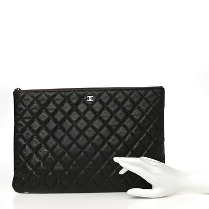 Chanel Caviar Quilted Large Cosmetic Case Black 2 of 10