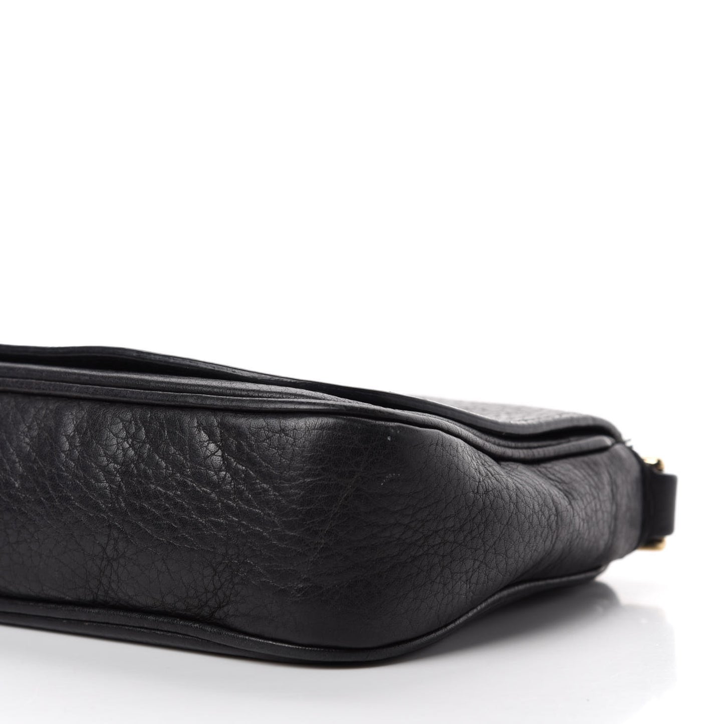 Pebbled Calfskin Small Soho Flap Crossbody Black