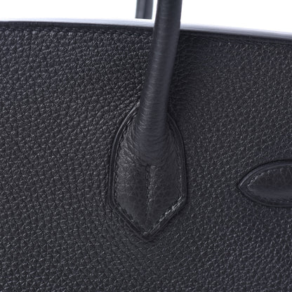 Hermes Togo Horseshoe Birkin 30 Black Etoupe 27 of 33