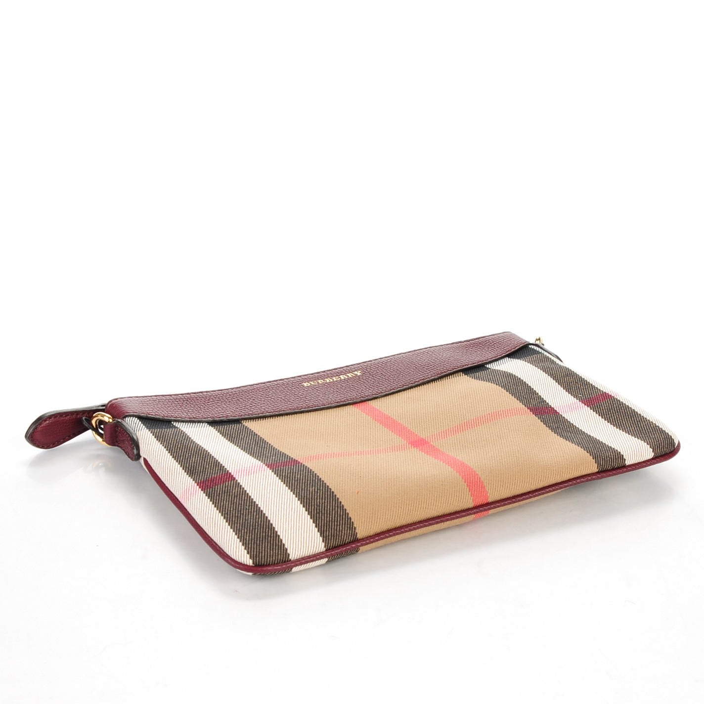 House Check Derby Peyton Crossbody Clutch Bag Mahogany Red