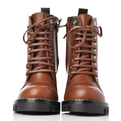 Louis Vuitton Calfskin Monogram Star Trail Ankle Boots 36 Cognac 2 of 12