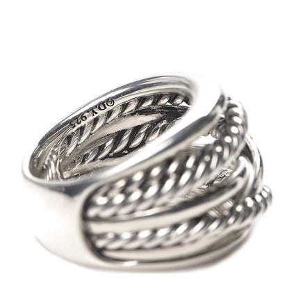 David Yurman Sterling Silver 18mm Wide Crossover Cable Ring 57 8 4 of 4