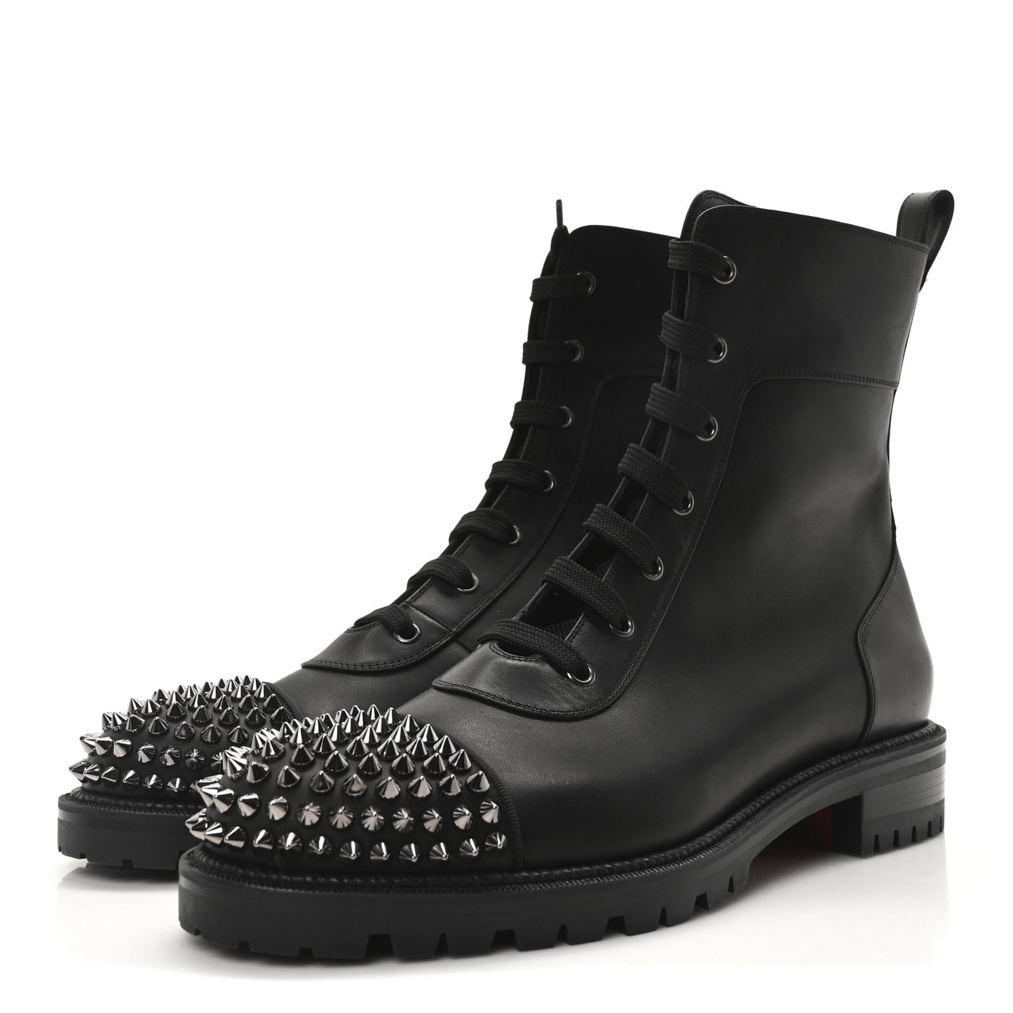 Calfskin Spikes TS Croc Flat Boots 42 Black