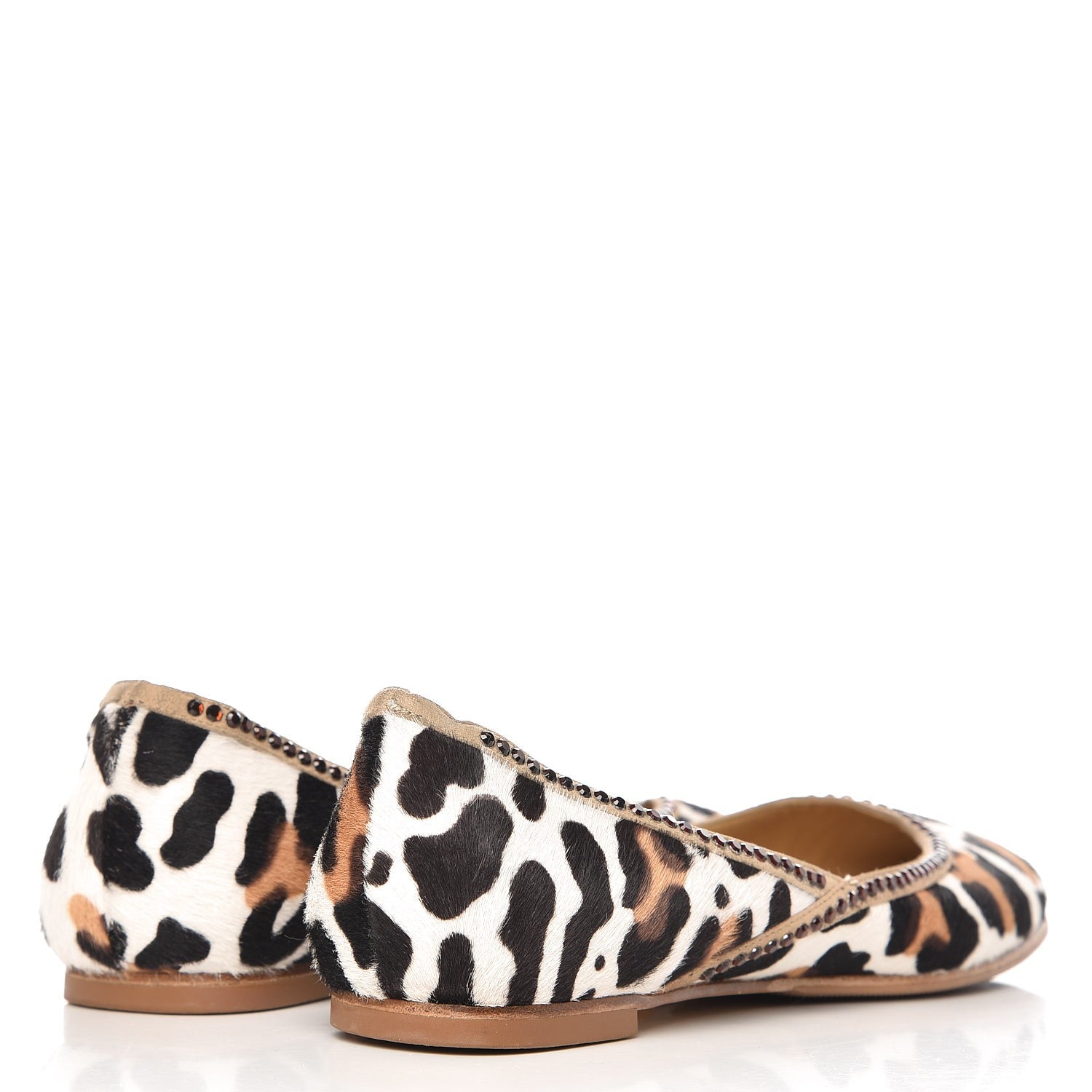Valentino Garavani Pony Hair Leopard Print Crystal Flats 39 4 of 11