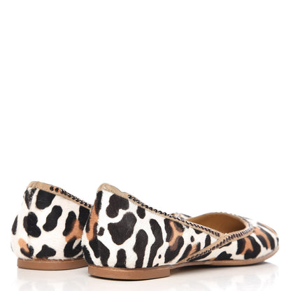 Valentino Garavani Pony Hair Leopard Print Crystal Flats 39 4 of 11