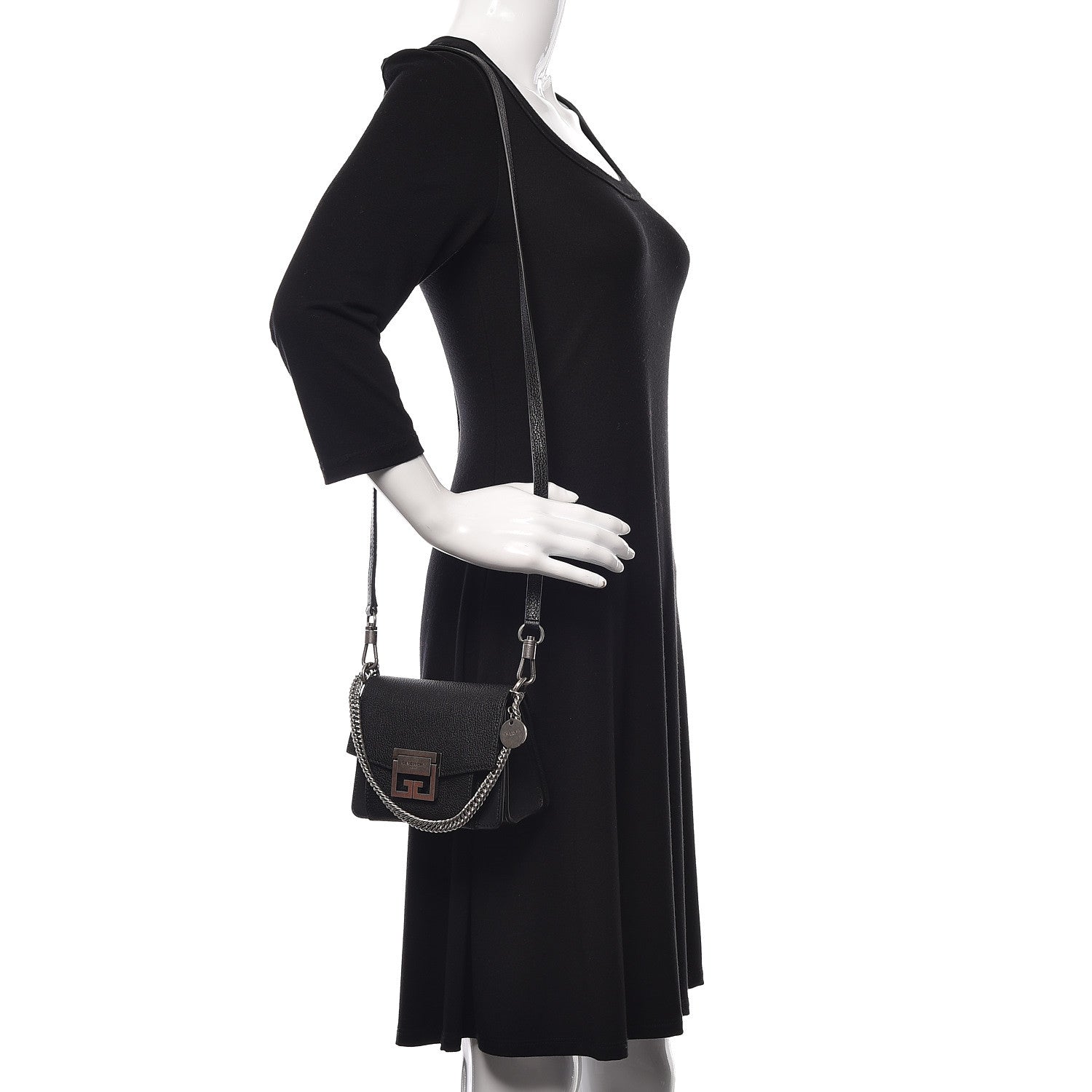 Givenchy Goatskin Mini GV3 Shoulder Bag Black 2 of 10