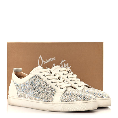 Christian Louboutin Calfskin Veau Velours Strass Mens Louis Junior Flat Sneakers 46 Latte 10 of 10