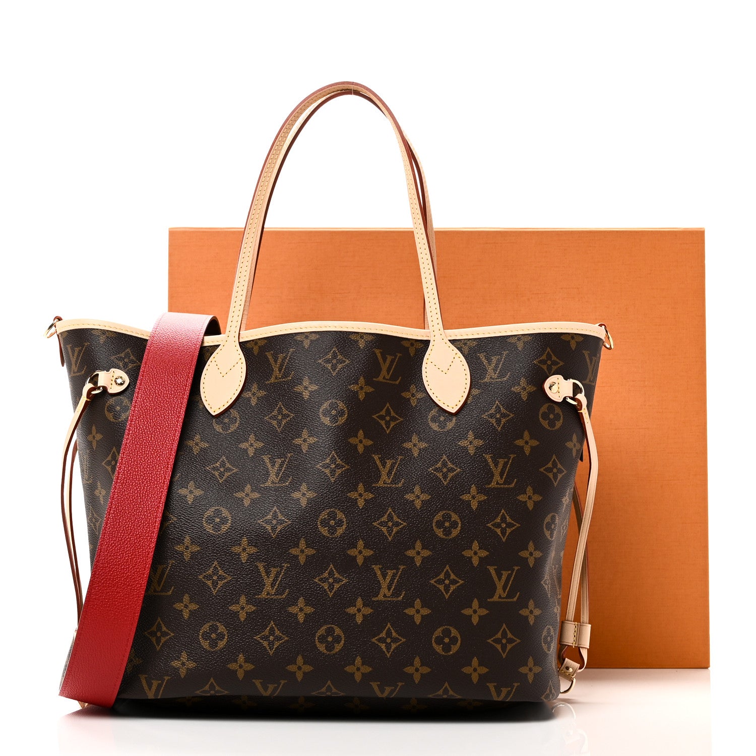 Louis Vuitton Monogram Inside Out Neverfull Bandouliere MM Rouge Sari 10 of 10