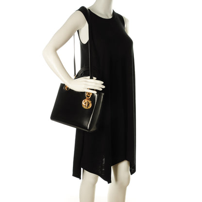 Christian Dior Vintage Patent Medium Lady Dior Black 2 of 8