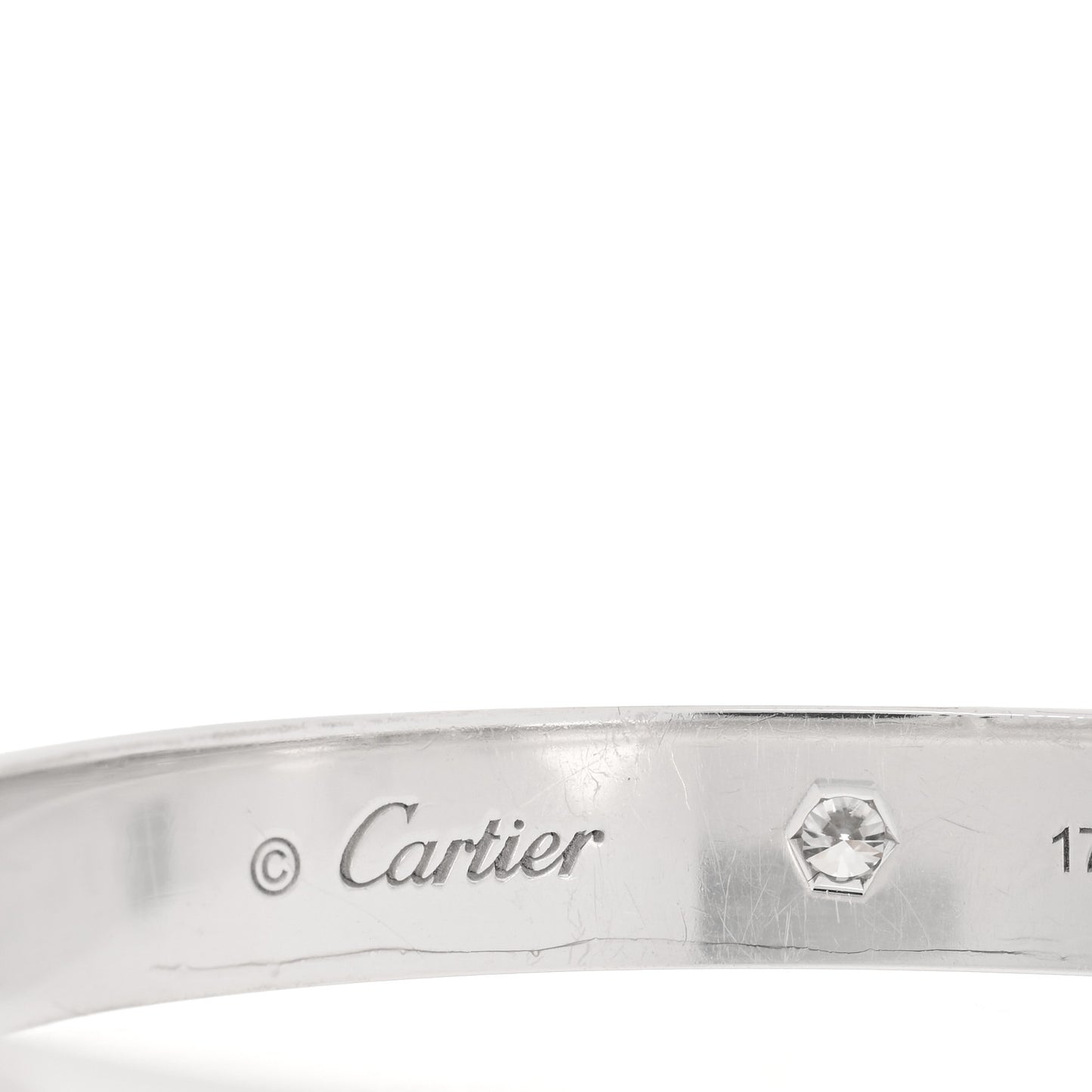 18K White Gold 4 Diamond LOVE Bracelet 17