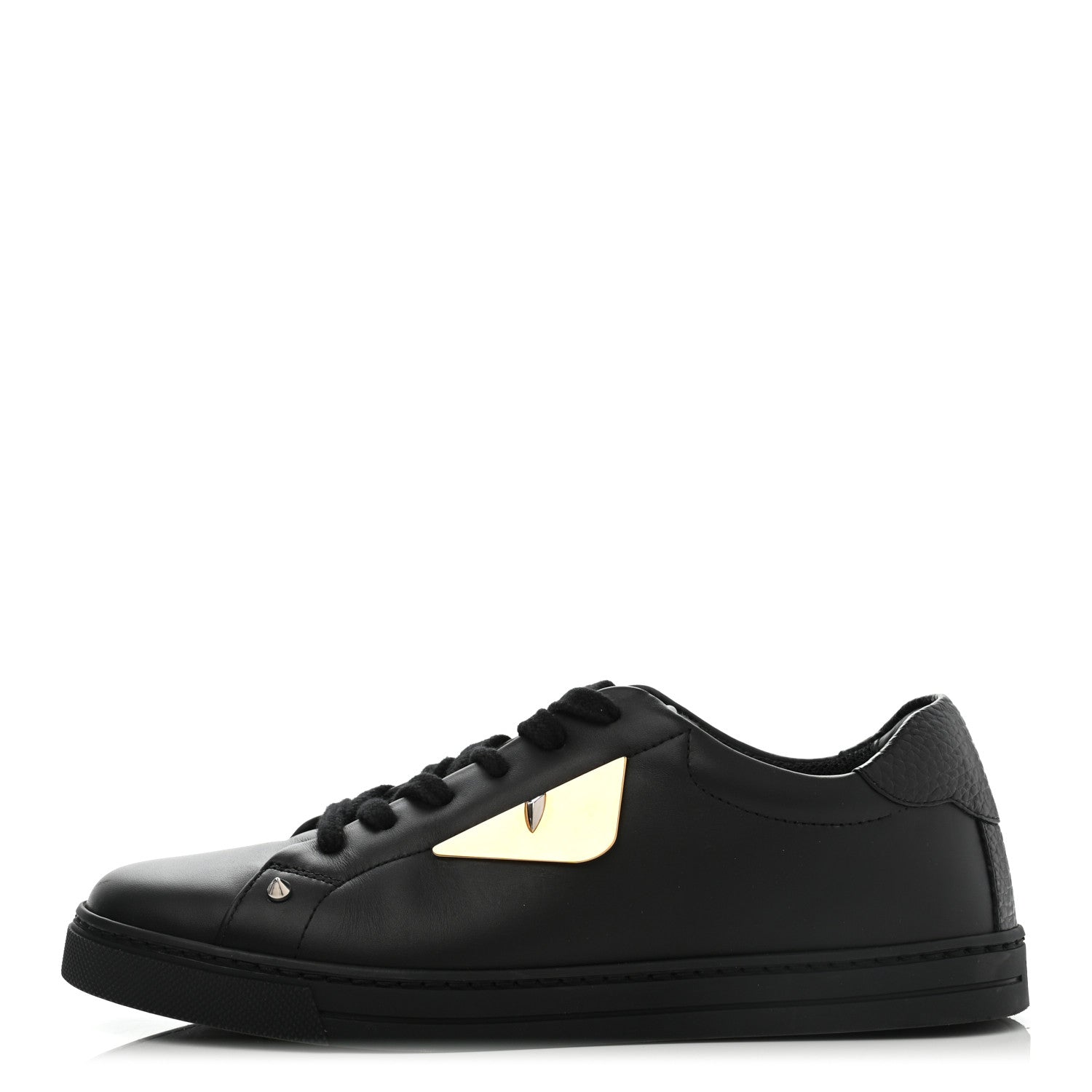 Fendi Calfskin Monster Bag Bug Low Top Sneakers 37.5 Black 1 of 10