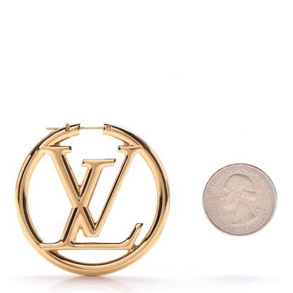 Louis Vuitton Metal Louise Hoop Earrings Gold 3 of 6