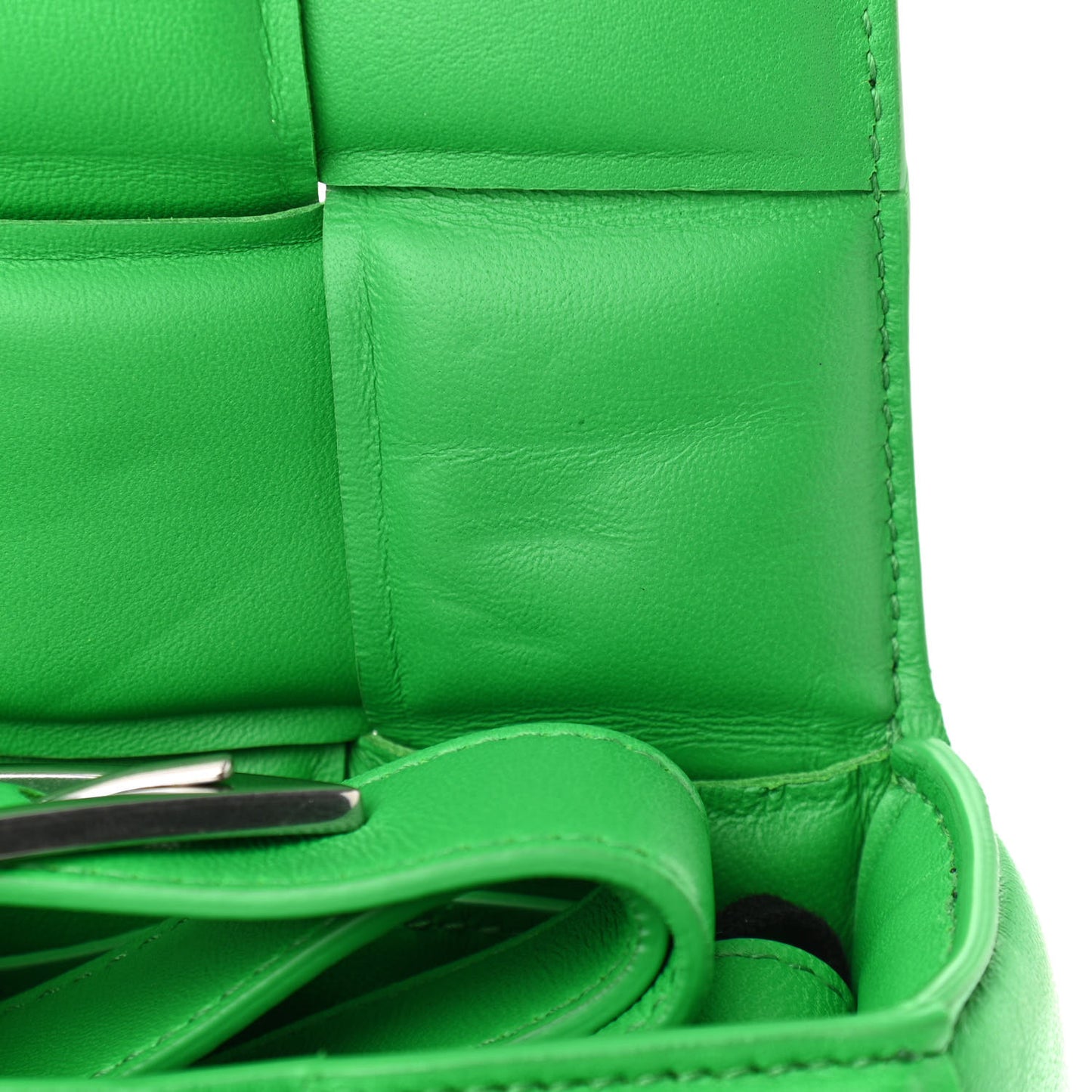 Nappa Maxi Intreccio Padded Cassette Crossbody Bag Parakeet