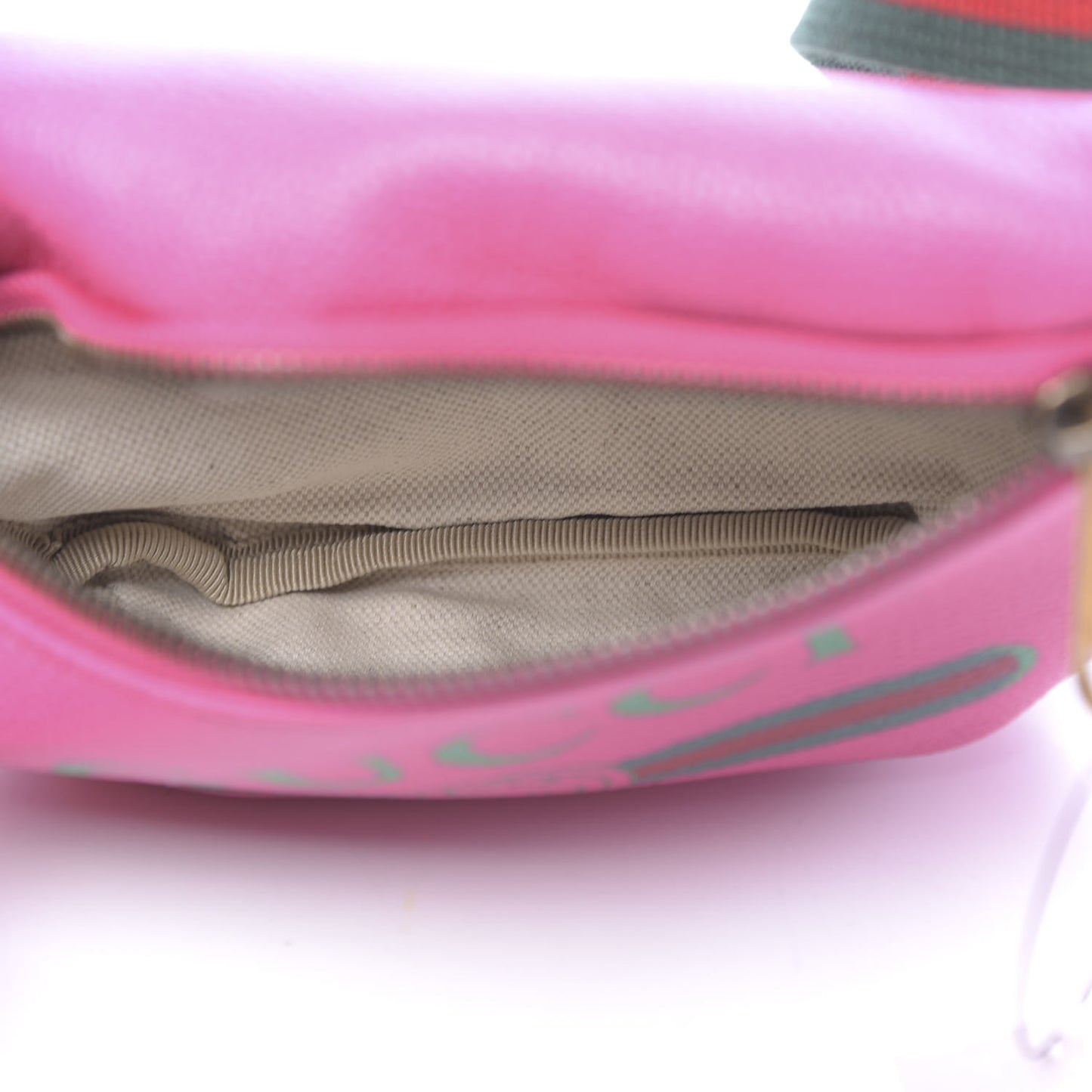 Grained Calfskin Small Logo Belt Bag Box Pink Green