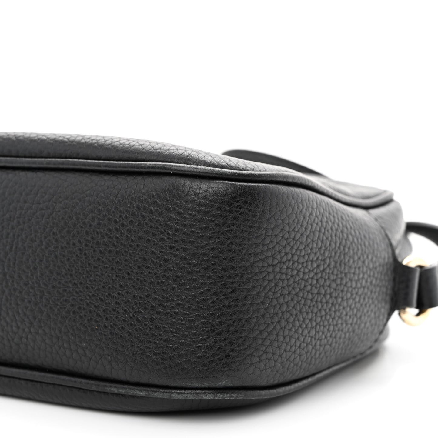 Pebbled Calfskin Small Soho Disco Bag Black