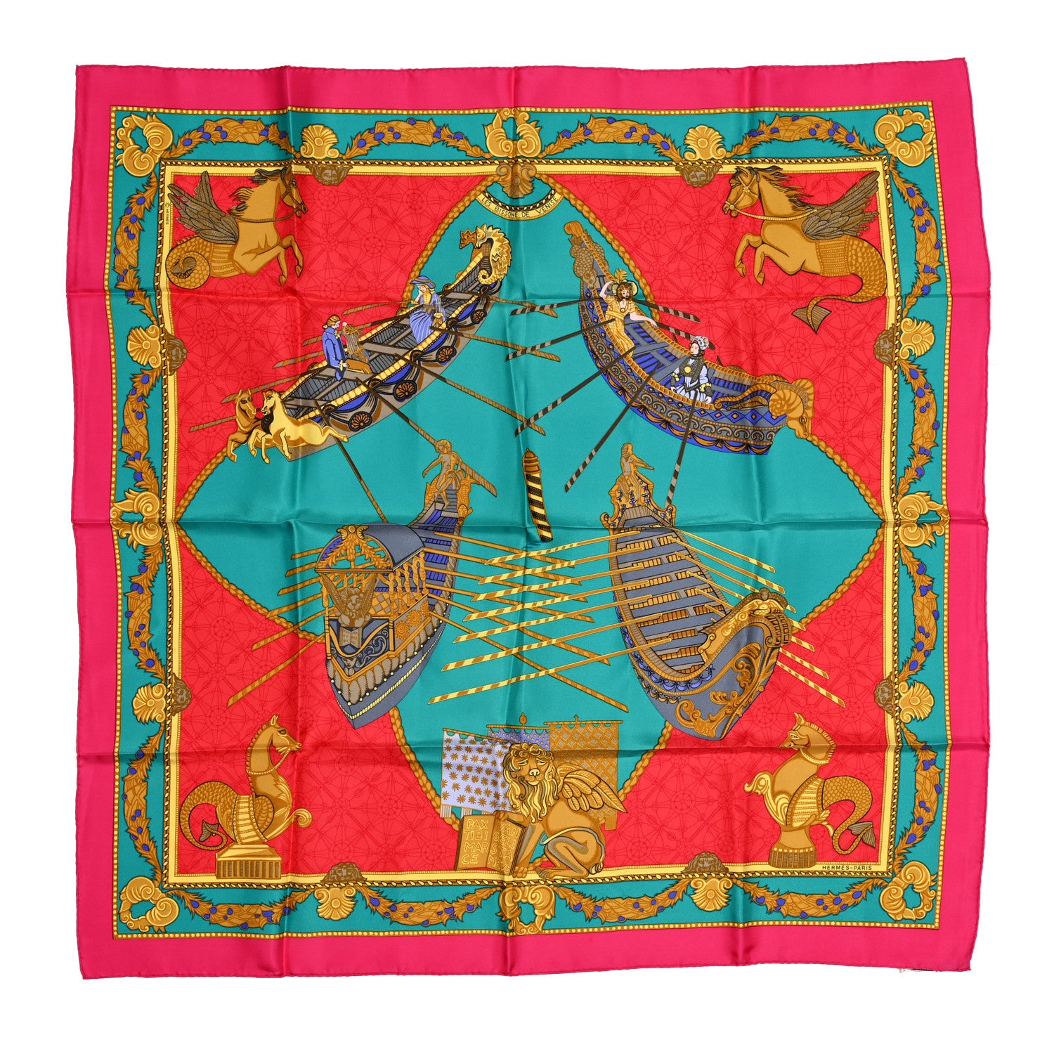 Hermes Silk Les Bissone De Venise Scarf 90 1 of 5