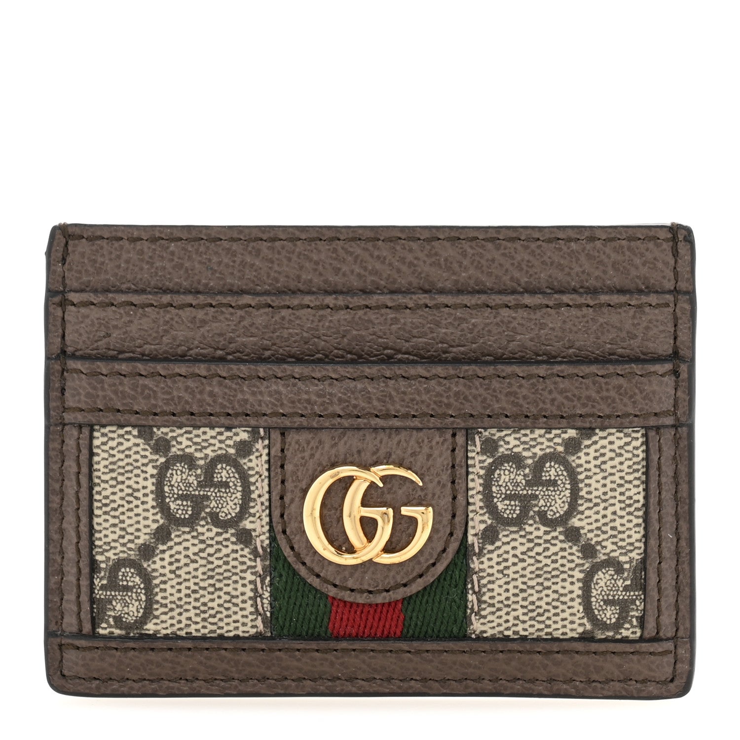 Gucci GG Supreme Monogram Ophidia Card Holder Brown 1 of 9