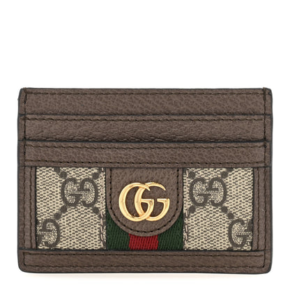 Gucci GG Supreme Monogram Ophidia Card Holder Brown 1 of 9