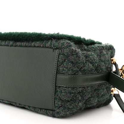 Chanel Tweed Shearling Grained Calfskin Camera Case Green 11 of 12