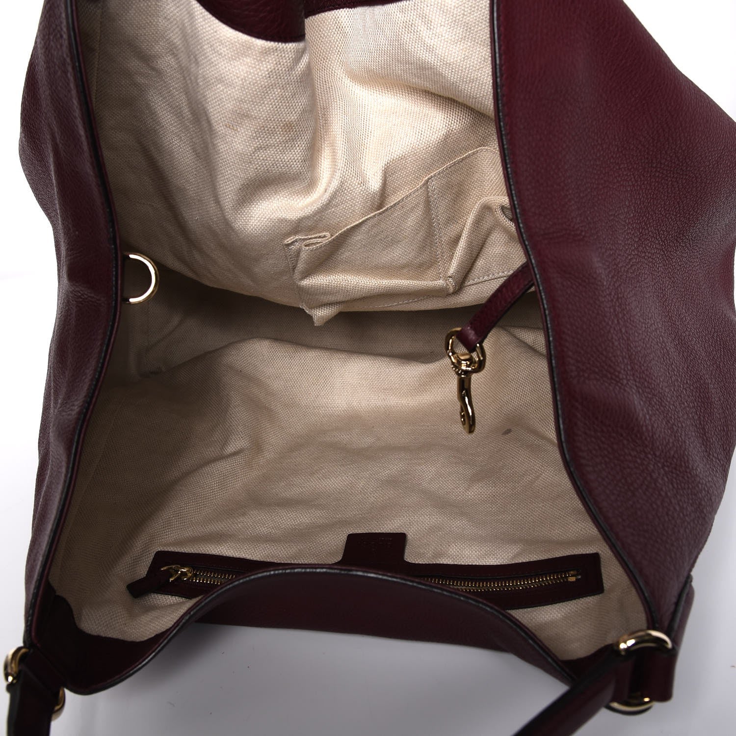 Gucci Pebbled Calfskin Large Soho Shoulder Bag Bordeaux 5 of 7
