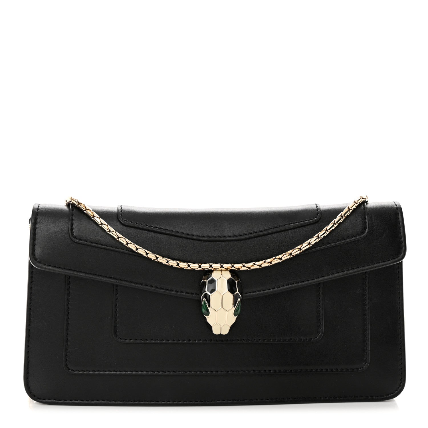 Bulgari Calfskin Serpenti Forever Shoulder Bag Black 1 of 13