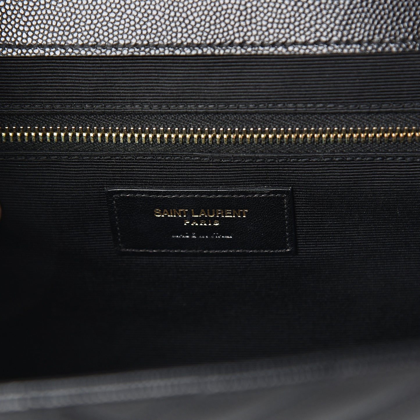 Grain De Poudre Matelasse Chevron Large Monogram Satchel Black
