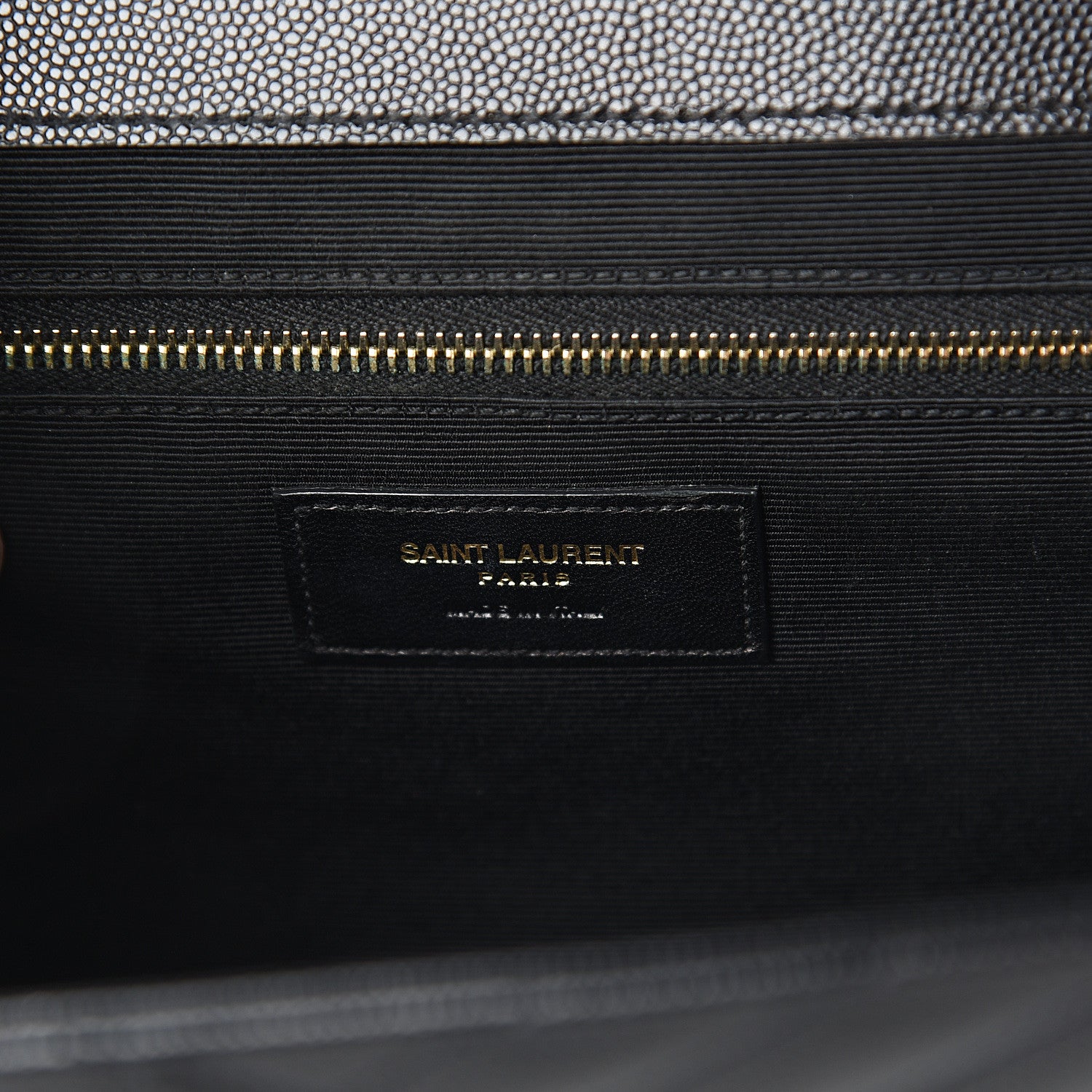 Saint Laurent Grain De Poudre Matelasse Chevron Large Monogram Satchel Black 5 of 8