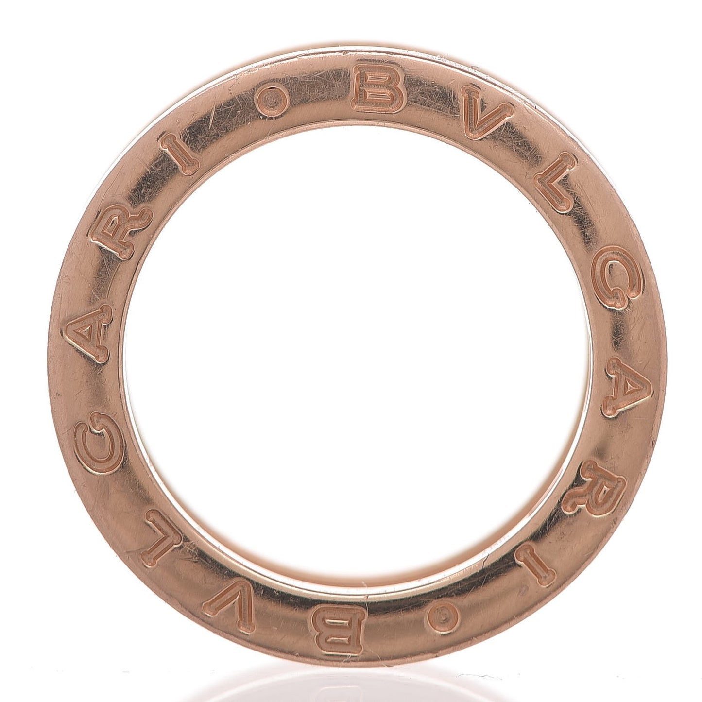 18K Rose Gold White Ceramic B.Zero1 Two-Band Ring 51 5.75