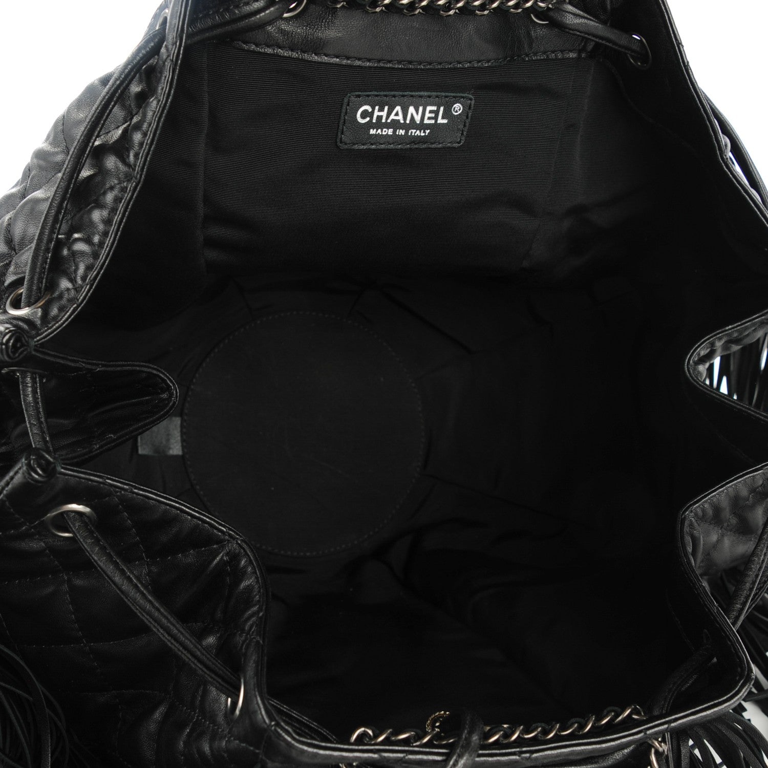 Chanel Lambskin Quilted Western Baluchon Fringe Bag Black 5 of 8