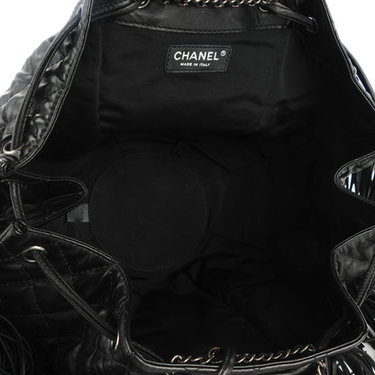 Chanel Lambskin Quilted Western Baluchon Fringe Bag Black 5 of 8