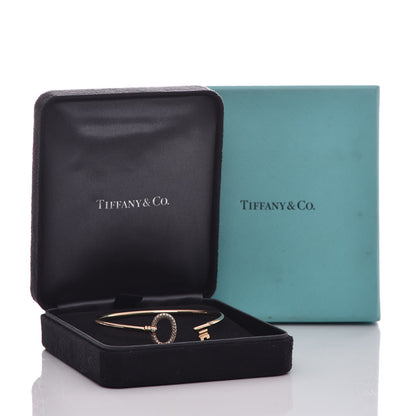 Tiffany 18K Rose Gold Diamond Keys Wire Bracelet 6 of 6