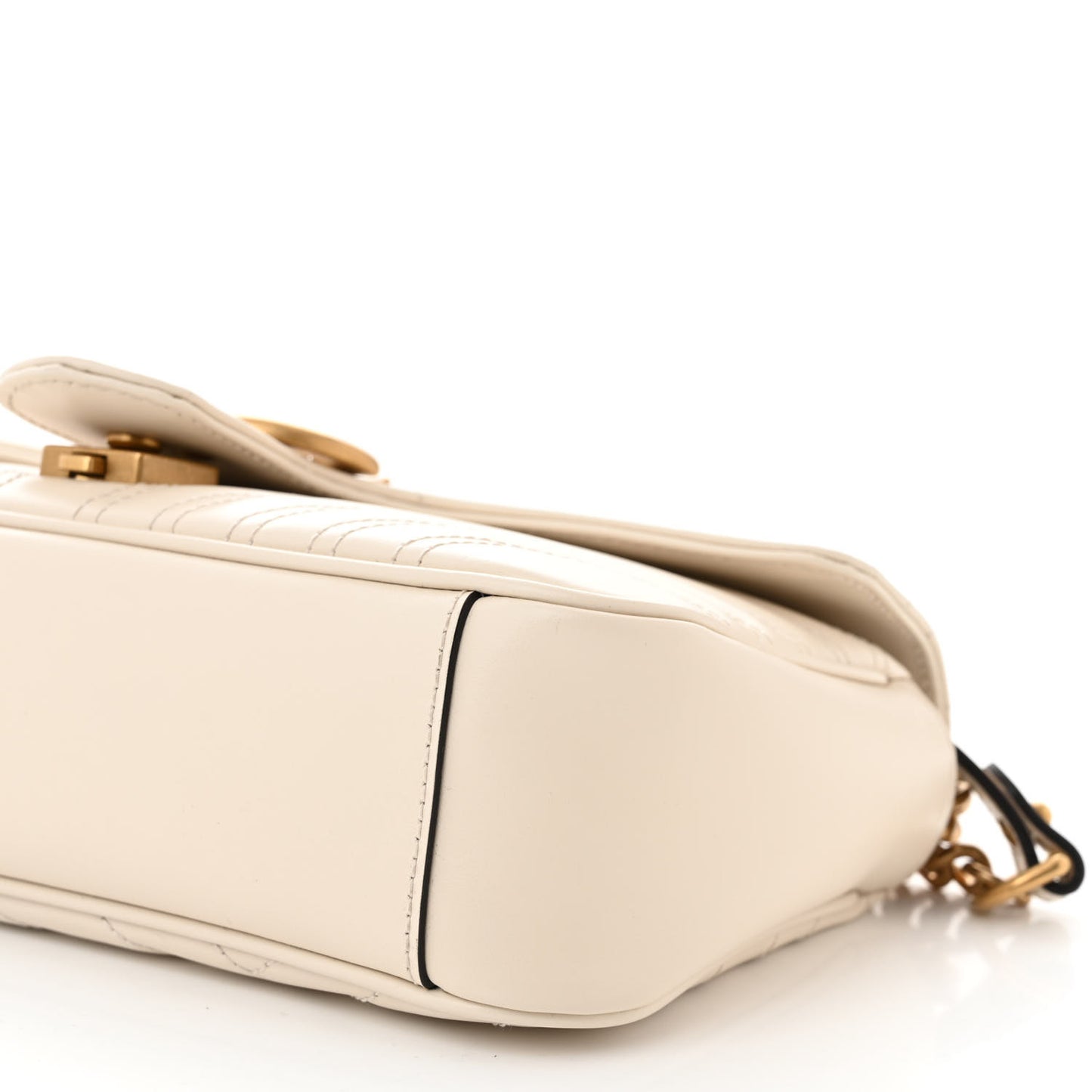 Calfskin Matelasse Small GG Marmont Shoulder Bag White