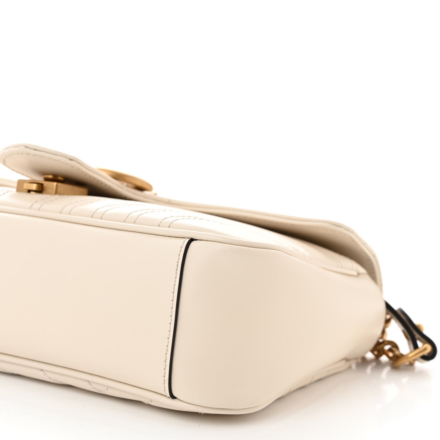 Gucci Calfskin Matelasse Small GG Marmont Shoulder Bag White 10 of 10