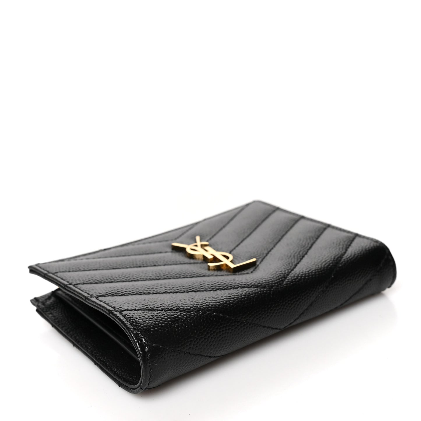 Grain De Poudre Matelasse Chevron Monogram Zipped Card Case Black