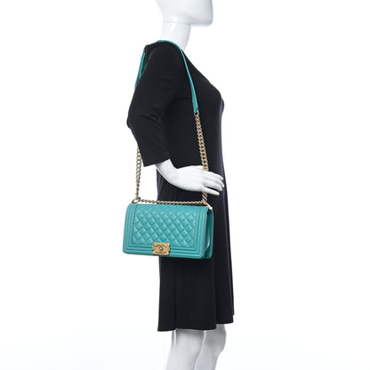 Chanel Calfskin Quilted Medium Boy Flap Turquoise 2 of 10