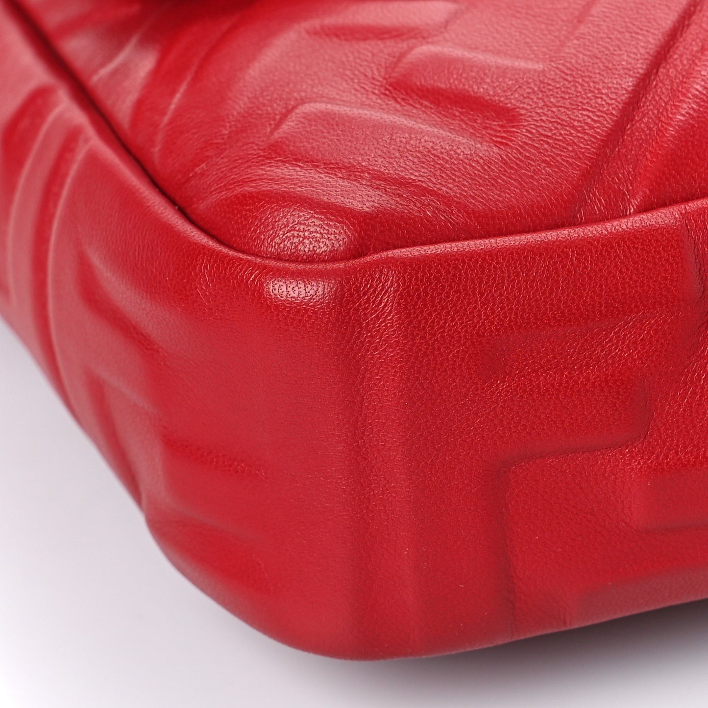 Nappa FF 1974 Embossed Large Baguette Fragola