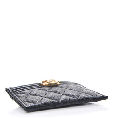 Chanel Caviar Quilted Boy Card Holder Black 4 of 9