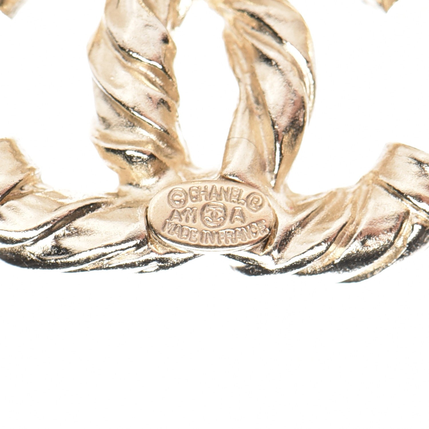 Chanel Pearl Resin Twisted CC Earrings Gold 4 of 4