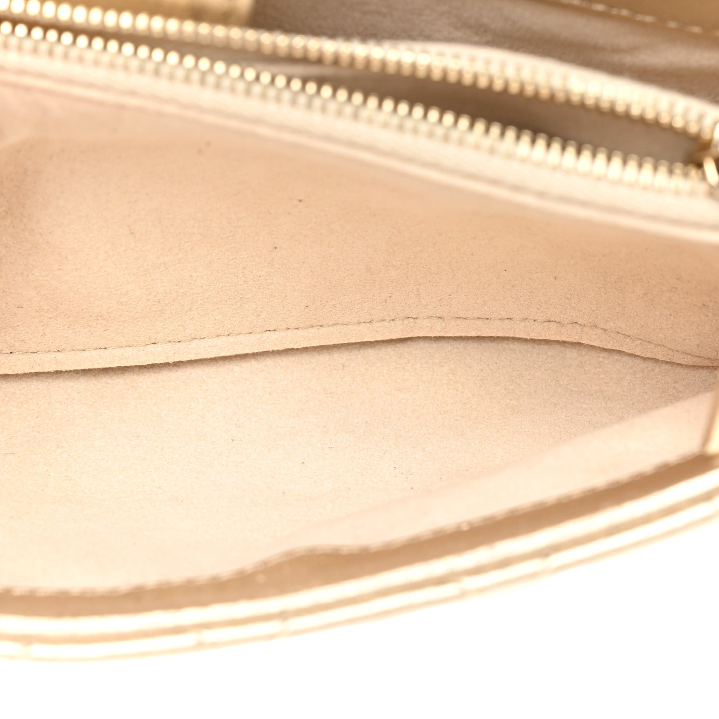 Metallic Lambskin Quilted Mini Phone Holder Clutch Light Gold