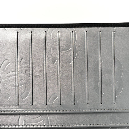 Chanel Calfskin Quilted Cambon Yen Wallet Black Silver 10 of 11