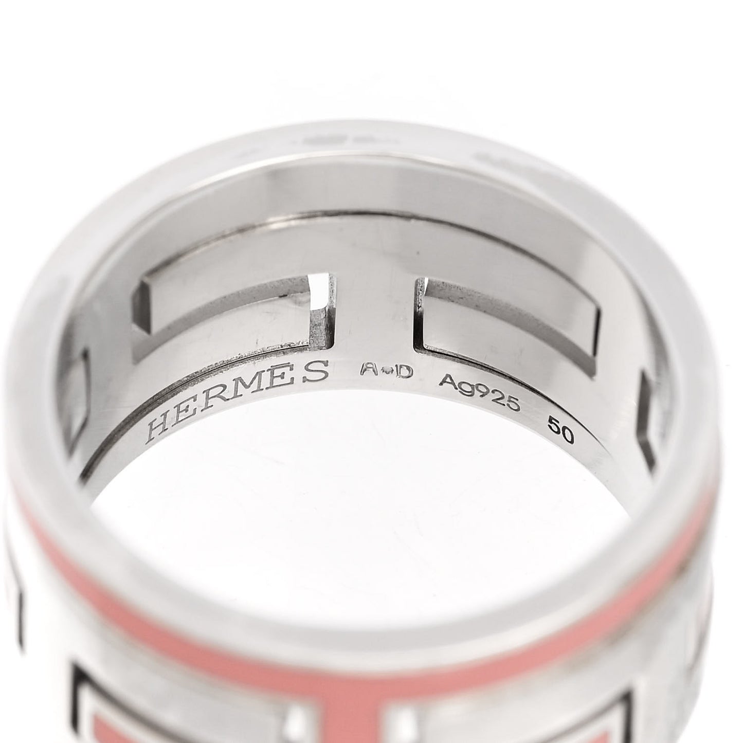 Sterling Silver Enamel Arcane Move H Ring 50 5.25 Rose