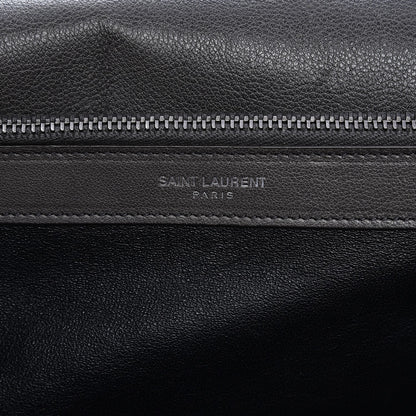 Saint Laurent Sheepskin Matelasse Chevron Monogram Large College Satchel Grey 9 of 15