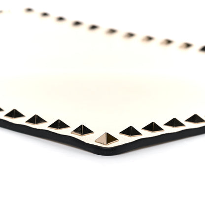 Valentino Garavani Vitello Large Rockstud Zip Pouch Light Ivory 6 of 9