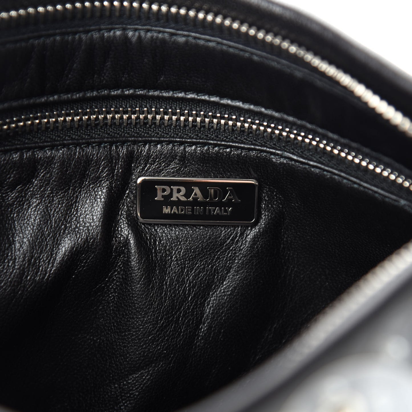 Calfskin Chained Sequin Crossbody Black Transparent