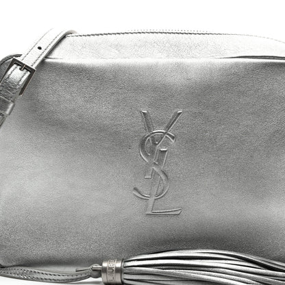 Saint Laurent Metallic Calfskin Monogram Small Lou Camera Bag Silver 7 of 10