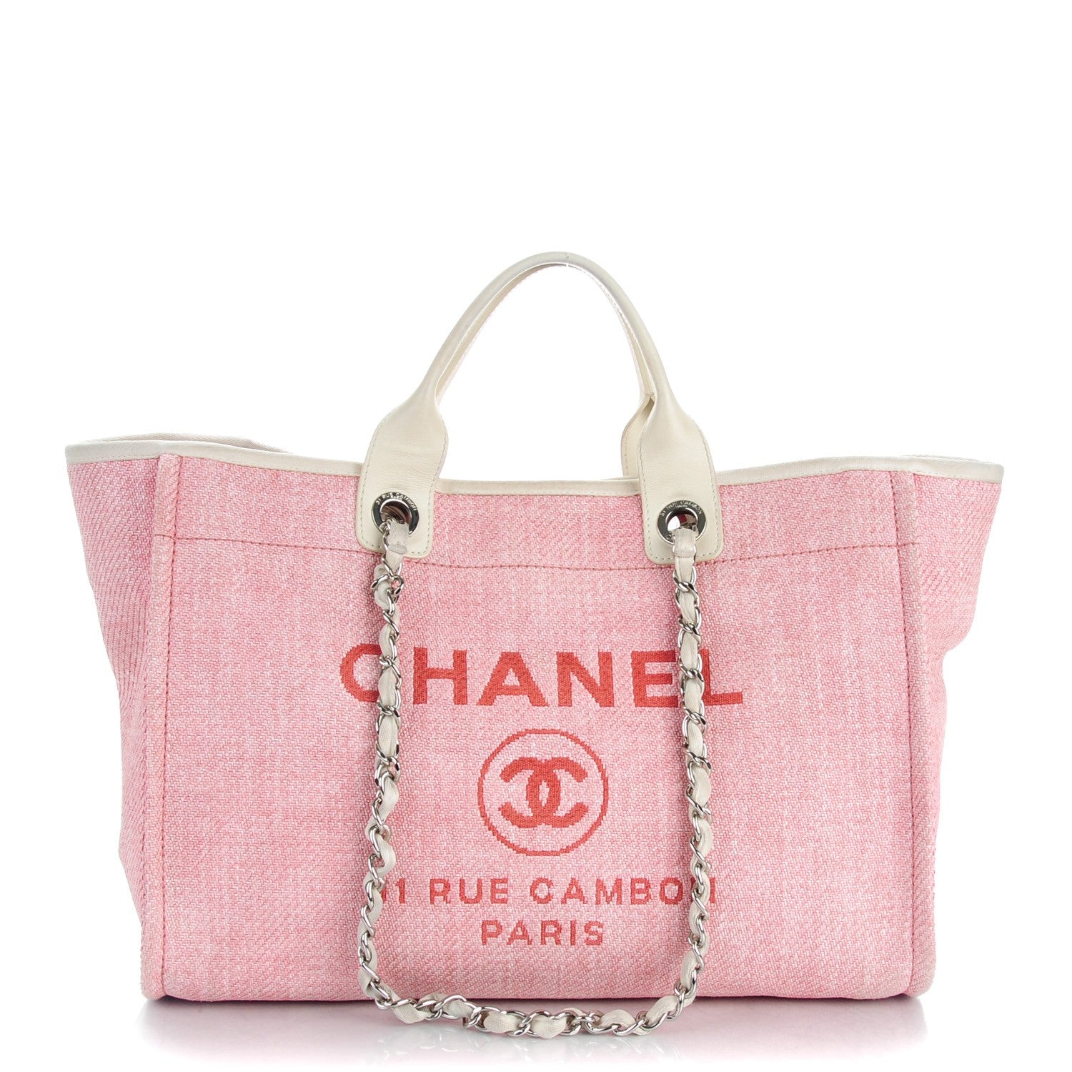 Chanel Canvas Large Deauville Tote Pink 1 of 8