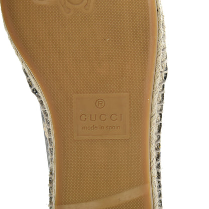 Gucci GG Supreme Monogram Bees Espadrille Flats 38.5 Beige Ebony Oro Black 8 of 11