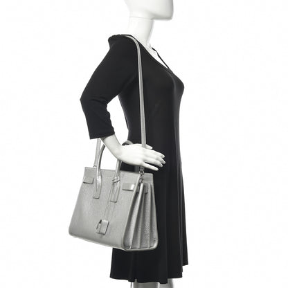 Saint Laurent Metallic Calfskin Small Sac De Jour Silver 2 of 9