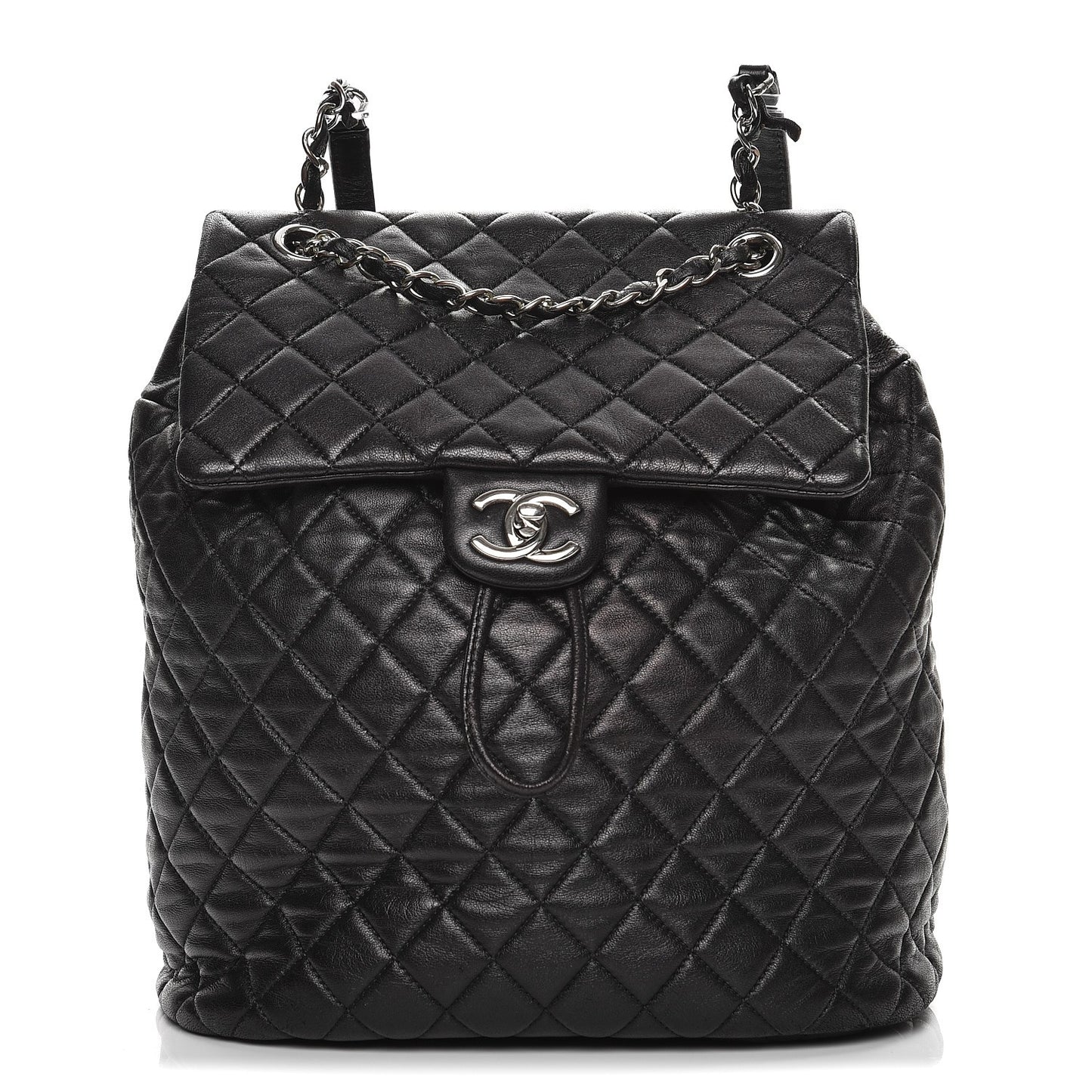 Lambskin Quilted Large Urban Spirit Backpack Black
