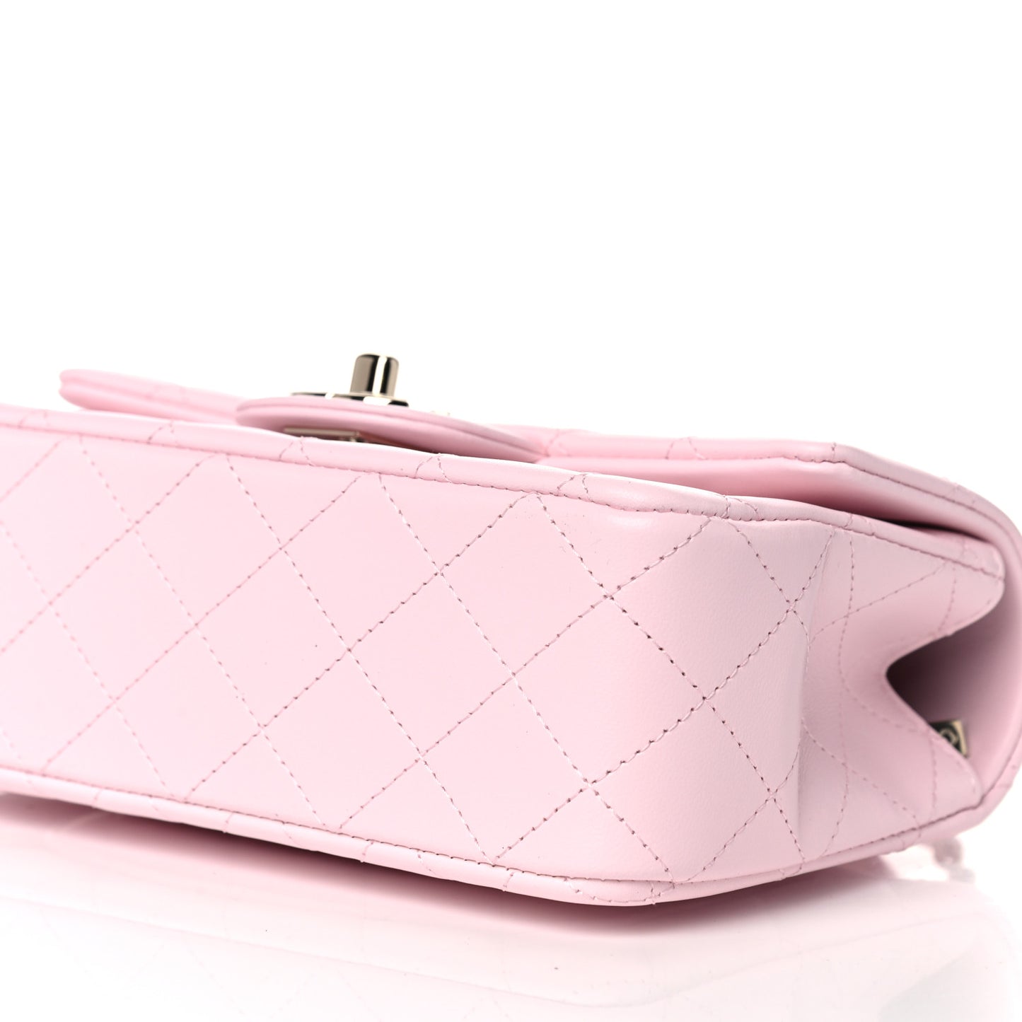 Lambskin Quilted Mini Top Handle Rectangular Flap Light Pink